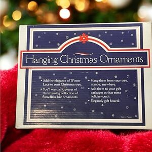 12 White Christmas Hanging Ornaments